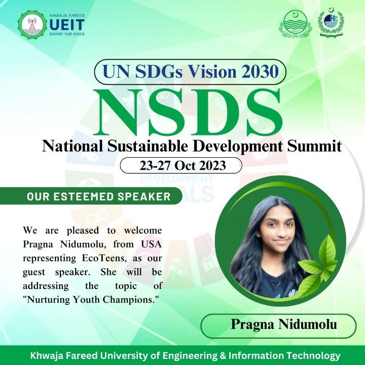 National Sustainable Development Summit (NSDS) for UN SDG Vision 2030, organized by the Higher Education Commission of Pakistan 